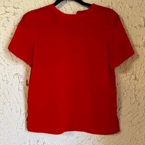 Charter Club Petites Red Blouse Size 6P Bright Red Career Top